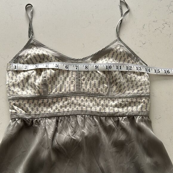 Proenza Schouler for Target Gray Ivory Print Silk Spaghetti Strap Blouse Size XS - Picture 5 of 10